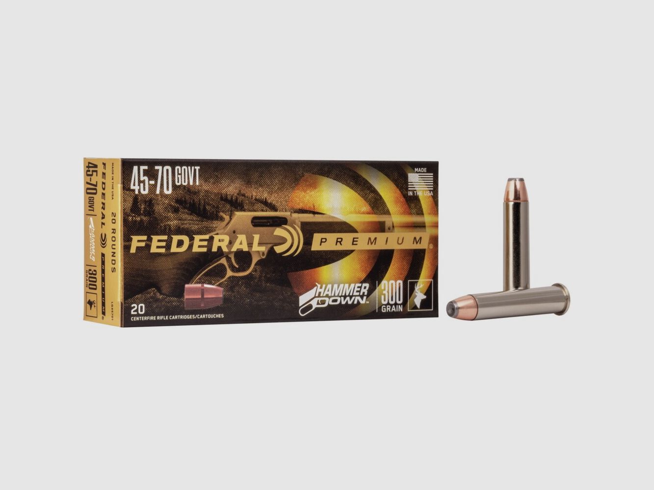 Federal Ammunition .45-70 Gov. Hammer Down partial coat 19.48/300grs., imagen 2 de 5
