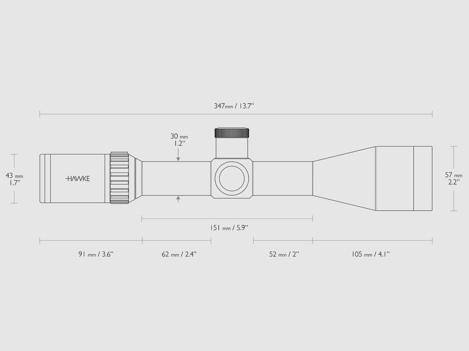 HAWKE 14293 Lunette de visée 30 WA SF IR 4-16x50 RIMFIRE .22 SUBSONIQUE ABSEHEN
