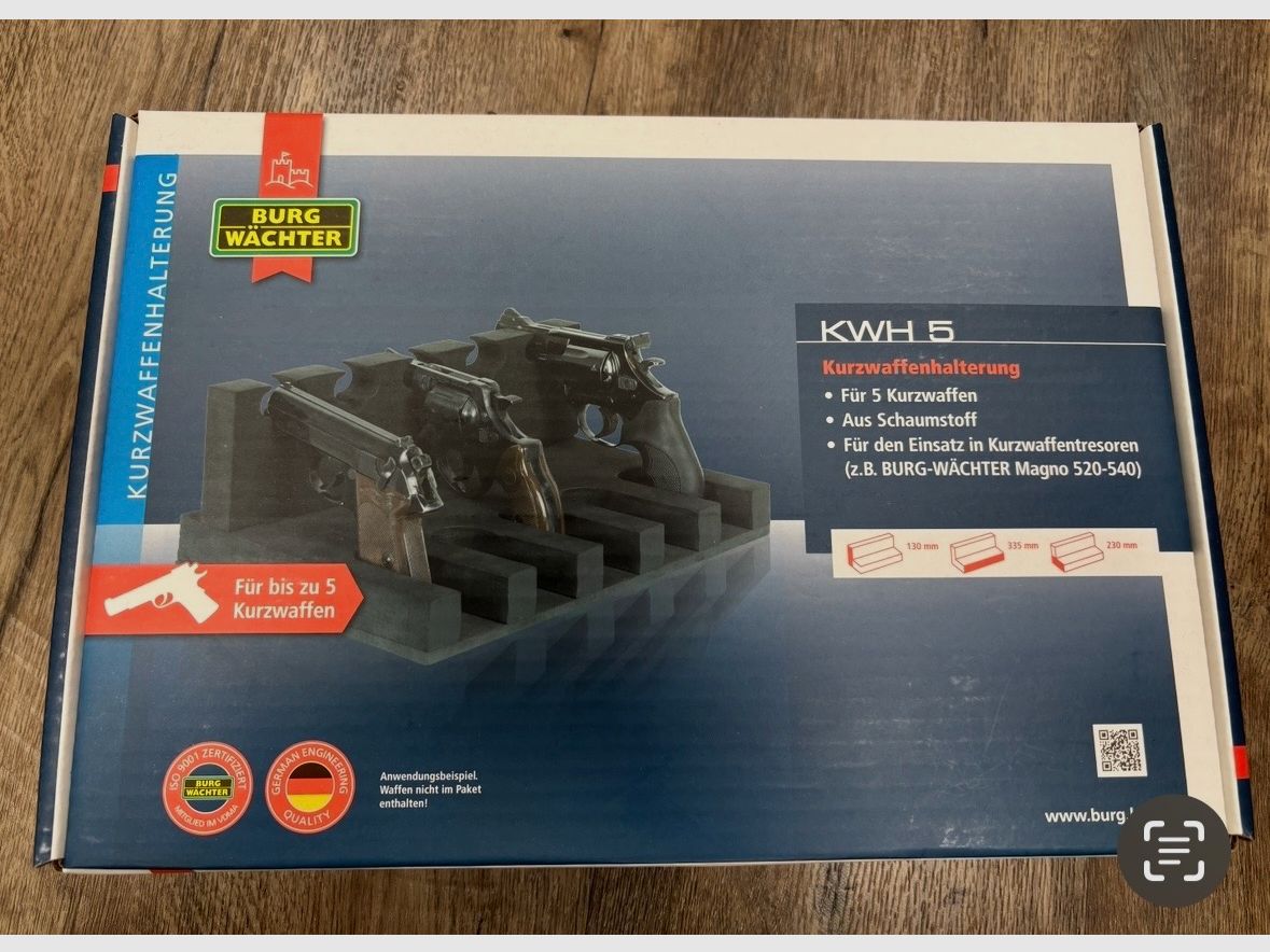 Kurzwaffenhalterung Burgwächter für 5 Kurzwaffen Neuwertig