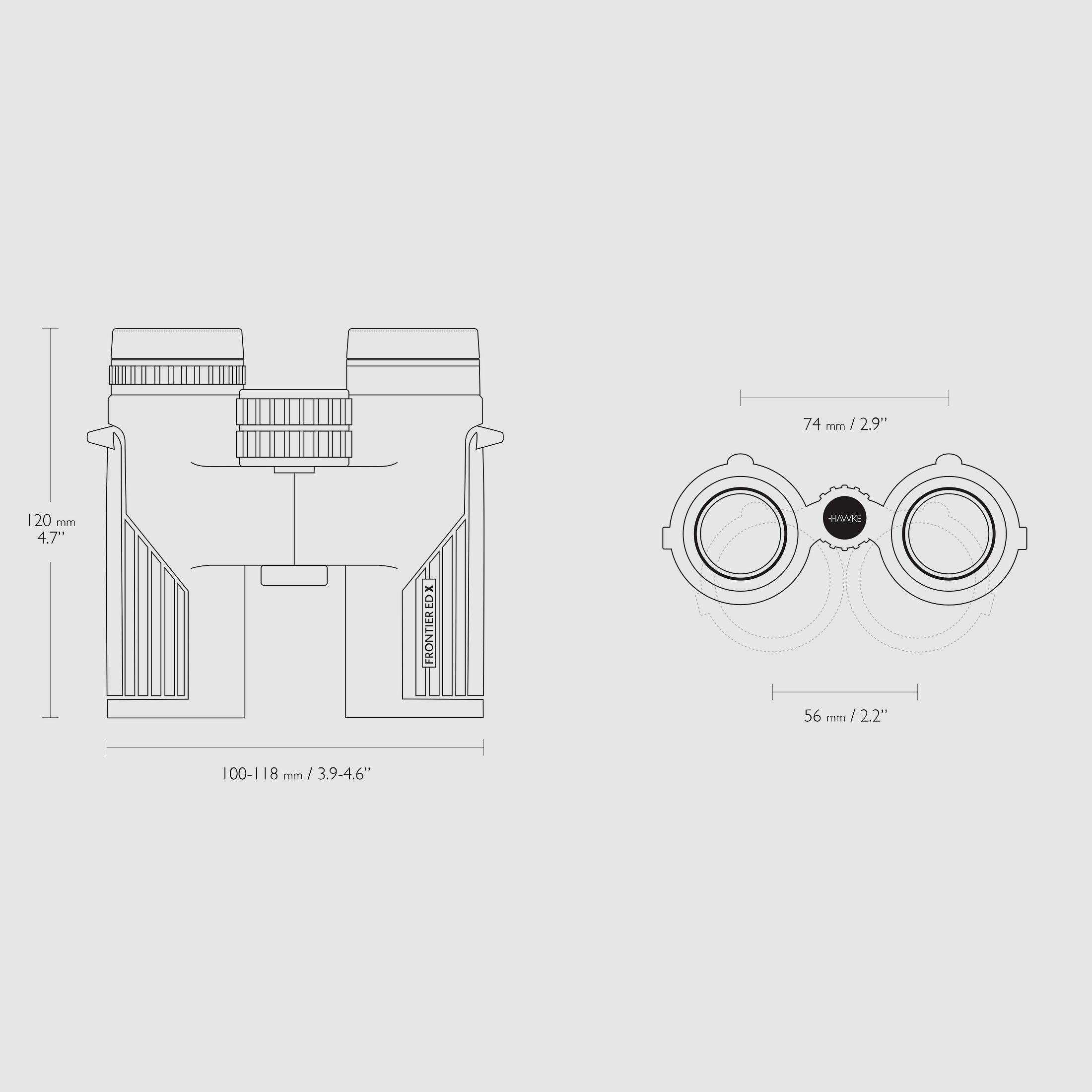 Hawke 38408 FERNGLÄSER FRONTIER ED X 10X32 GRAU