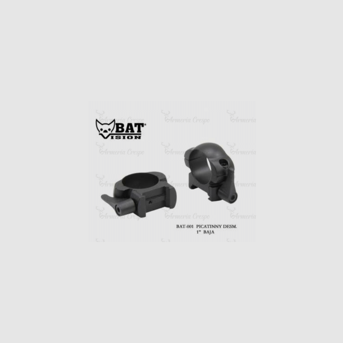 Abnehmbare Weaver-Ringe 1" Zoll (25,4mm) Bat Vision, Bild 1 von 2