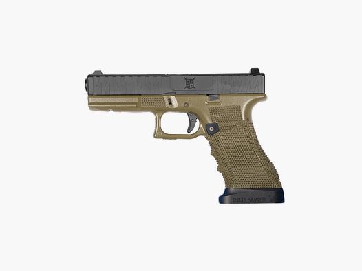 P05 GBB Airsoft Pistol with Grip Stippling in Olive | Delta Armory