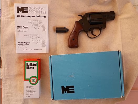 ME 38 pistola de bolsillo, cal. .380 / 9 mm R detonación