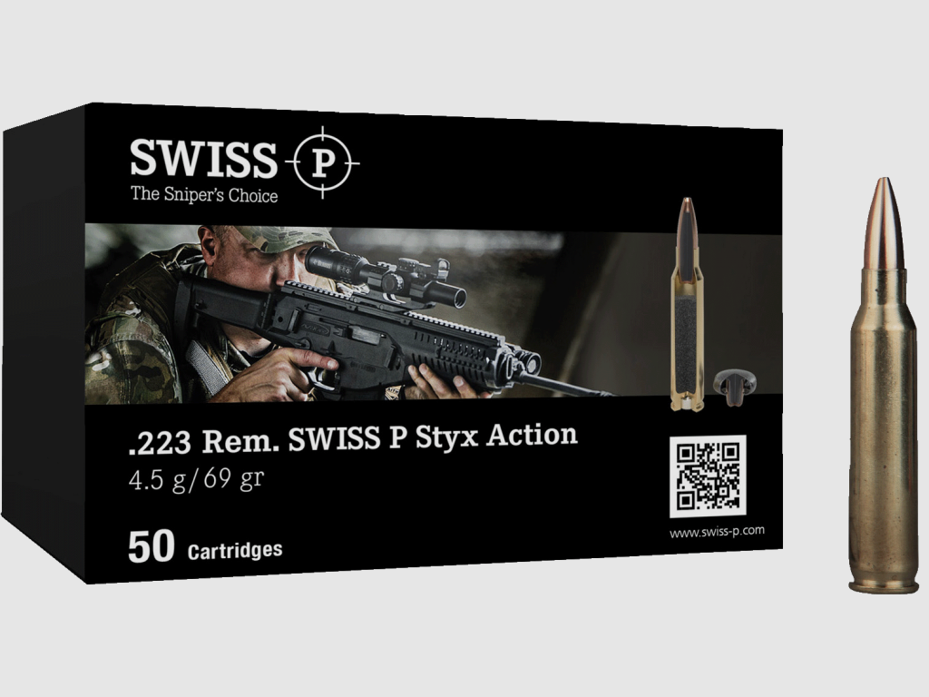Swiss P – .223Rem / 69Gr. / 4.5g / 50pz / Styx Action