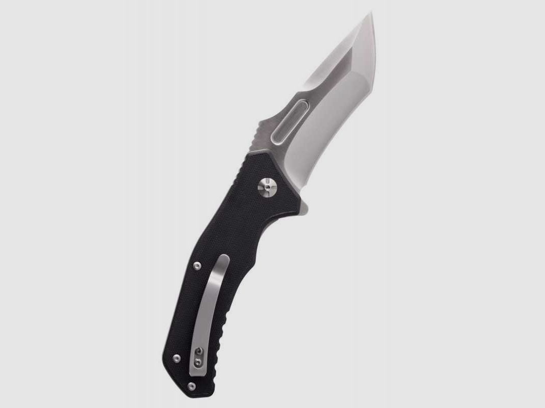 Defcon Proelia Modified Tanto Taschenmesser, satiniert, schwarzer Griff