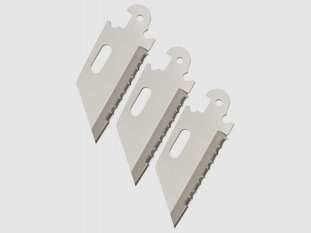 Cold Steel Click-N-Cut Ersatzklingen, Standard, Gezahnt, 3er Pack