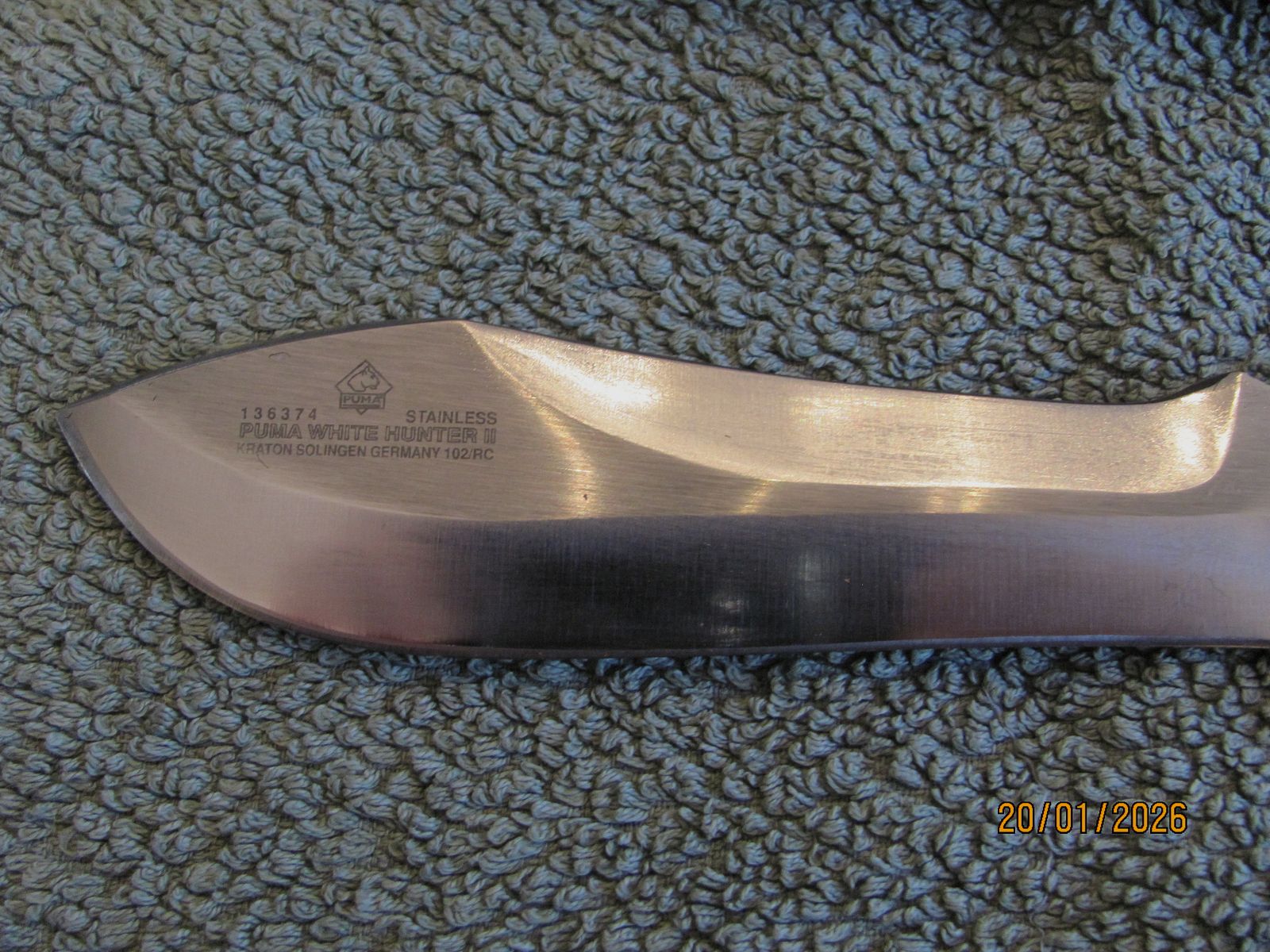 Original Puma White Hunter avec une poignée en os faite à la main - PIÈCE UNIQUE !