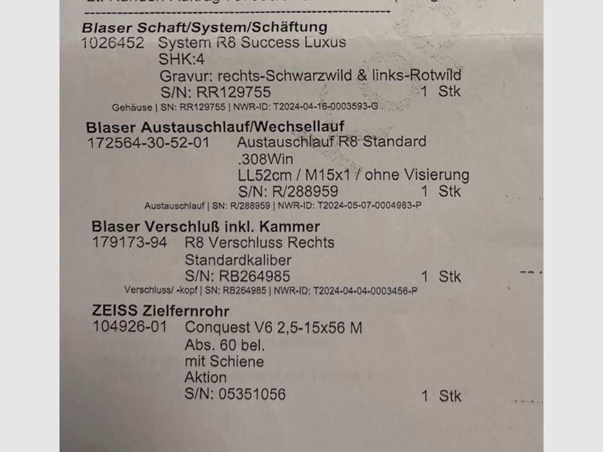 Blaser R8 Success Luxus mit Visierung
