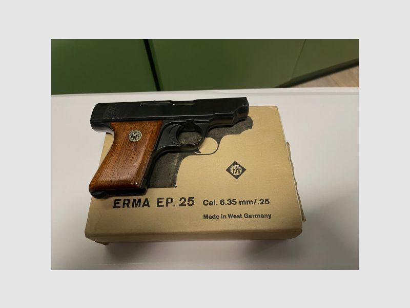 SAMMLUNGSAUFLÖSUNG -ERMA EP 25 - BJ 68 - 6,35MM / .25 AUTO - MIT OVP
