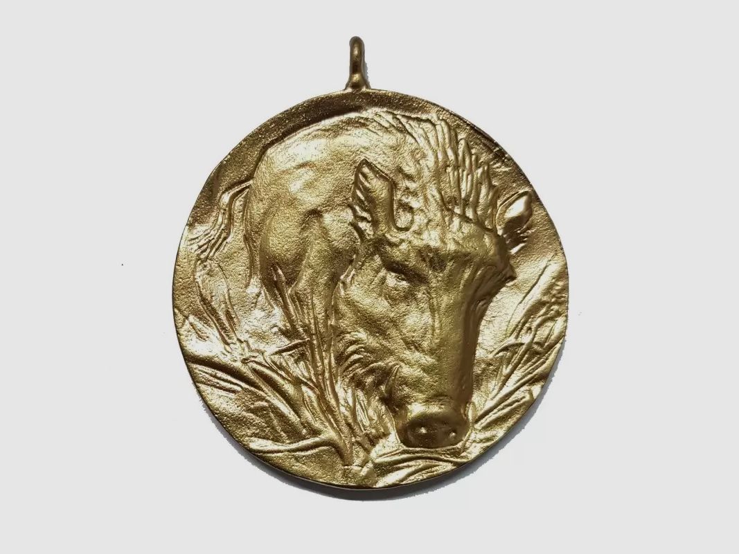 MEDAL ZA TROFEA Z WIZERUNKIEM DZIKA ZŁOTO