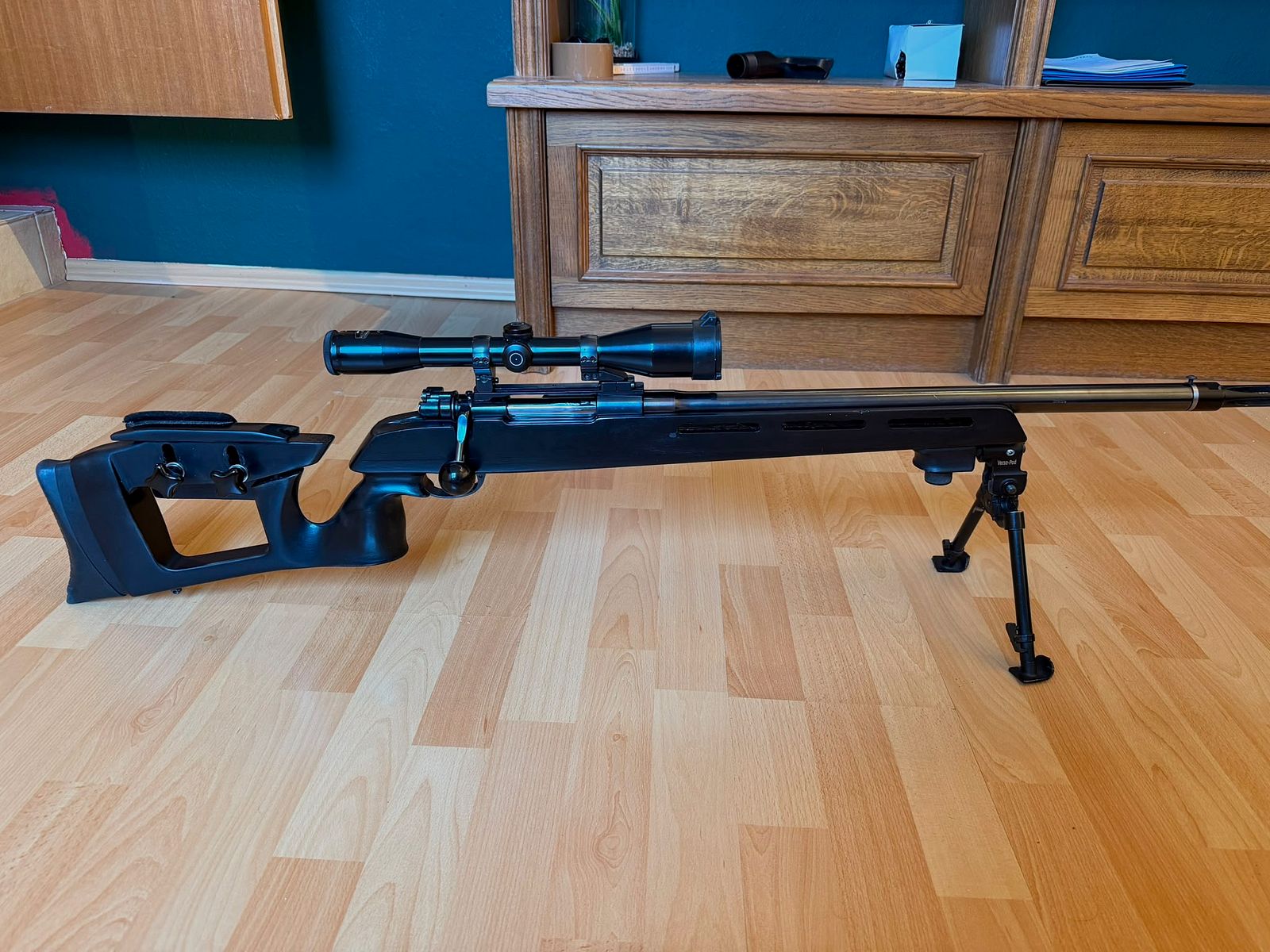 Sporting bolt-action rifle based on FN 30-11 Belgian sniper rifle for right- and left-handed shooters