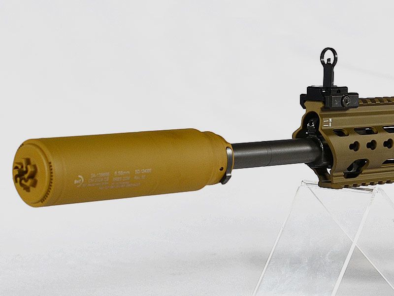 B&T QDM Slimline, Silenziatore per Fucile SRBS M.A.R.S, Cerakote RAL8000 (come G28)