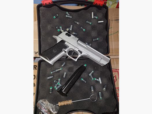 RETAY BIG FIFTY / met RESTGARANTIE! / VERCHROOMD ZILVER / met accessoires / met OVP / cal. 9mm P.A.K. / PTB 1074 / SCHRECKSCHUSS GASPISTOOL / SILVESTER / ZELFVERDEDIGING / NIEUWSTAAT