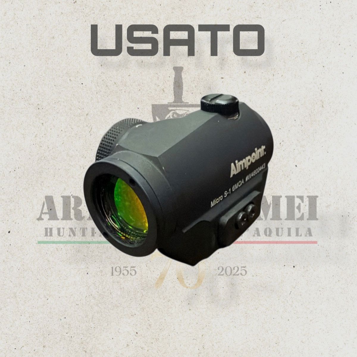USED – RED DOT – AIMPOINT – MICRO S-1 6MOA, image 1 of 2
