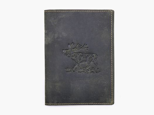 Greenburry pelle mappa per licenza di caccia portadocumenti astuccio cervo oliva 328-stag-30