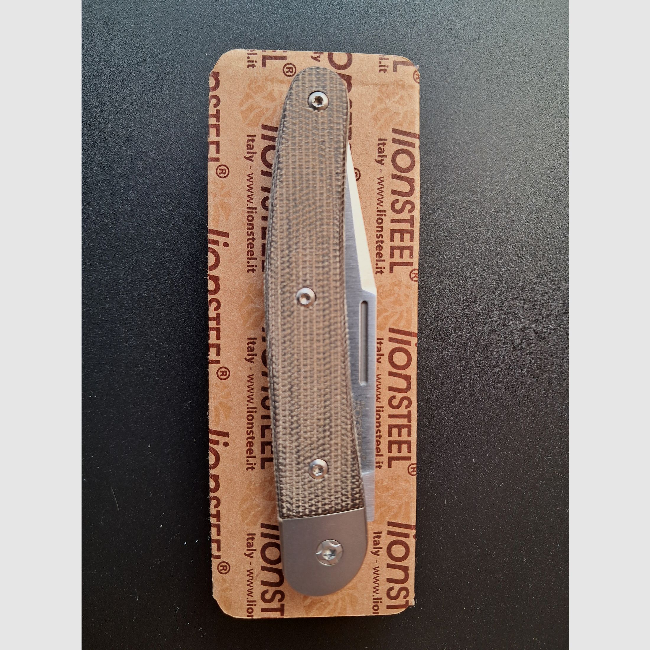 LionSteel Jack 1 Green Canvas Micarta, Taschenmesser,  Herrenmesser