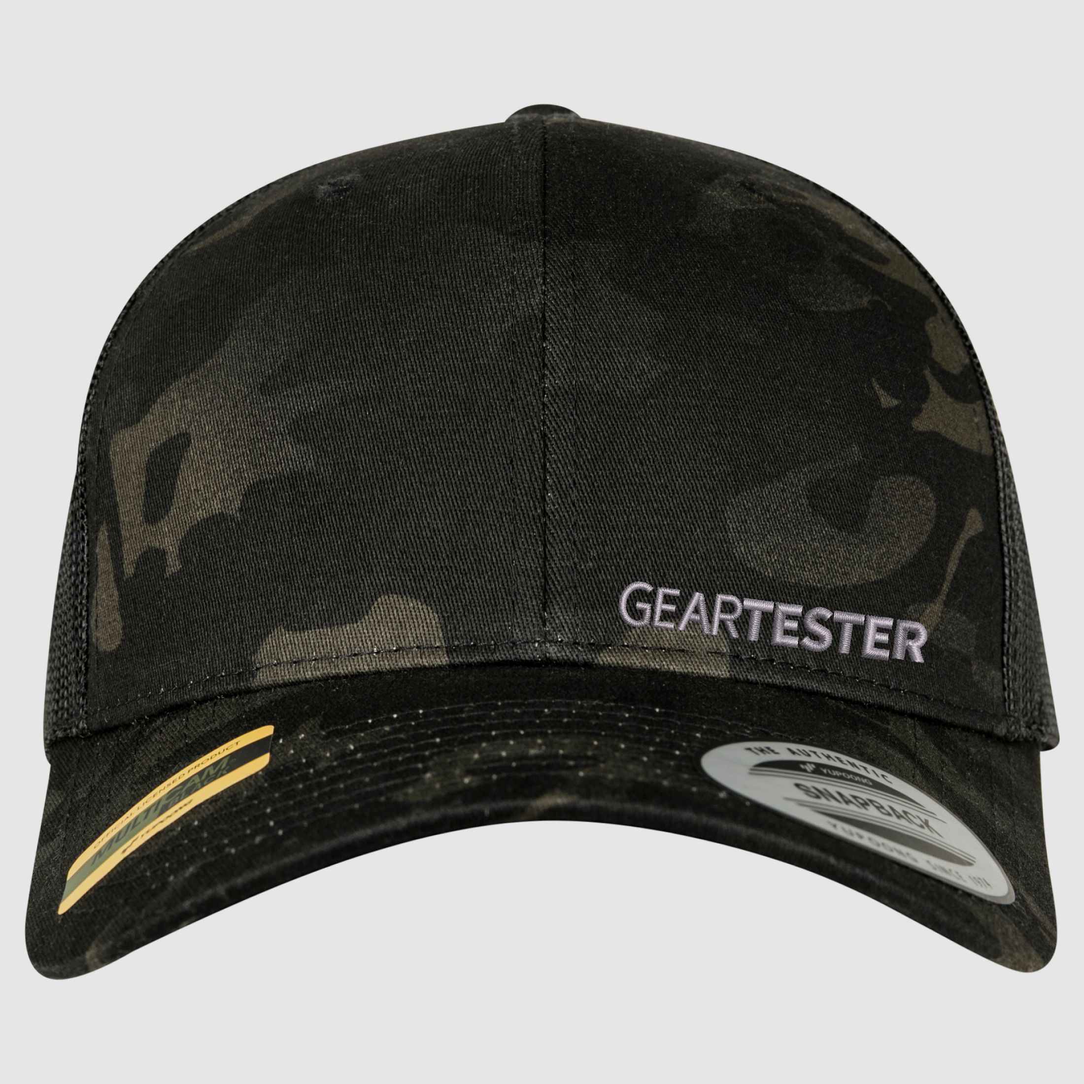 Geartester Multicam Retro Trucker-Kappe, kleines Logo