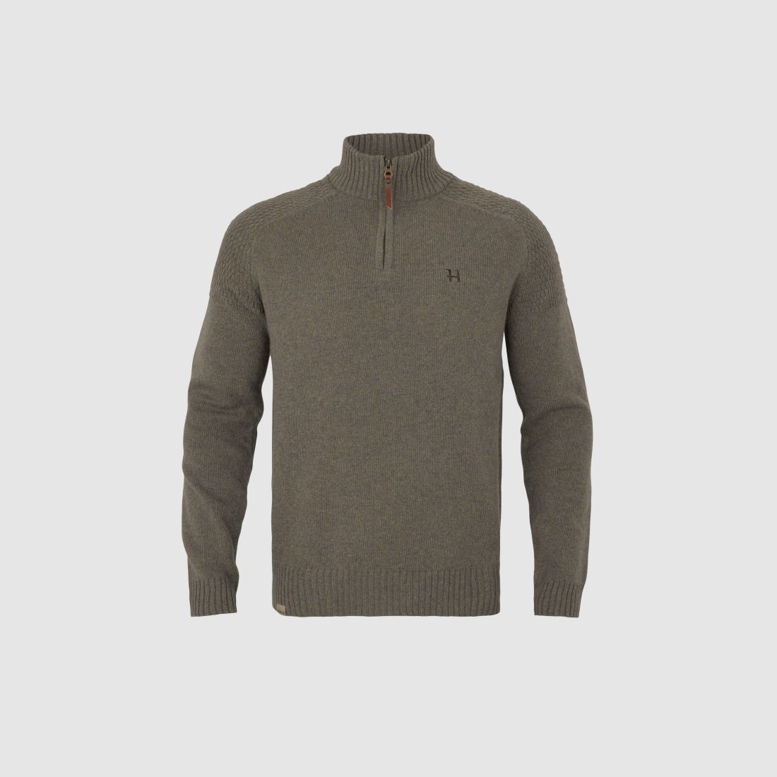 Härkila Vincent Merino-Pullover mit halbem Reißverschluss Braun