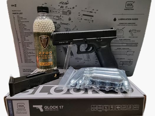 SPARSET GLOCK 17Gen5 6mm AIRSOFT + 12g CO2 + 2700 ELITE FORCE 0,2g BB