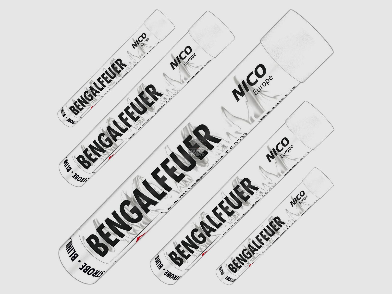 5er SET !!! Nico Pyro Bengalfeuer Wei - blinkend