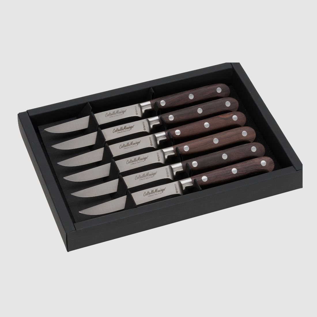 hochwertiges 6-er Steakmesser Set Paosantos-Holz