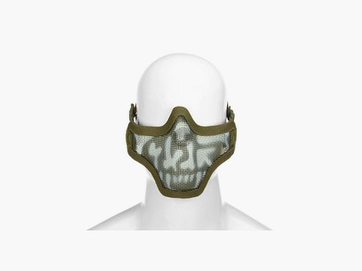 Maschera metà faccia in acciaio Invader Gear Teschio della morte-OD
