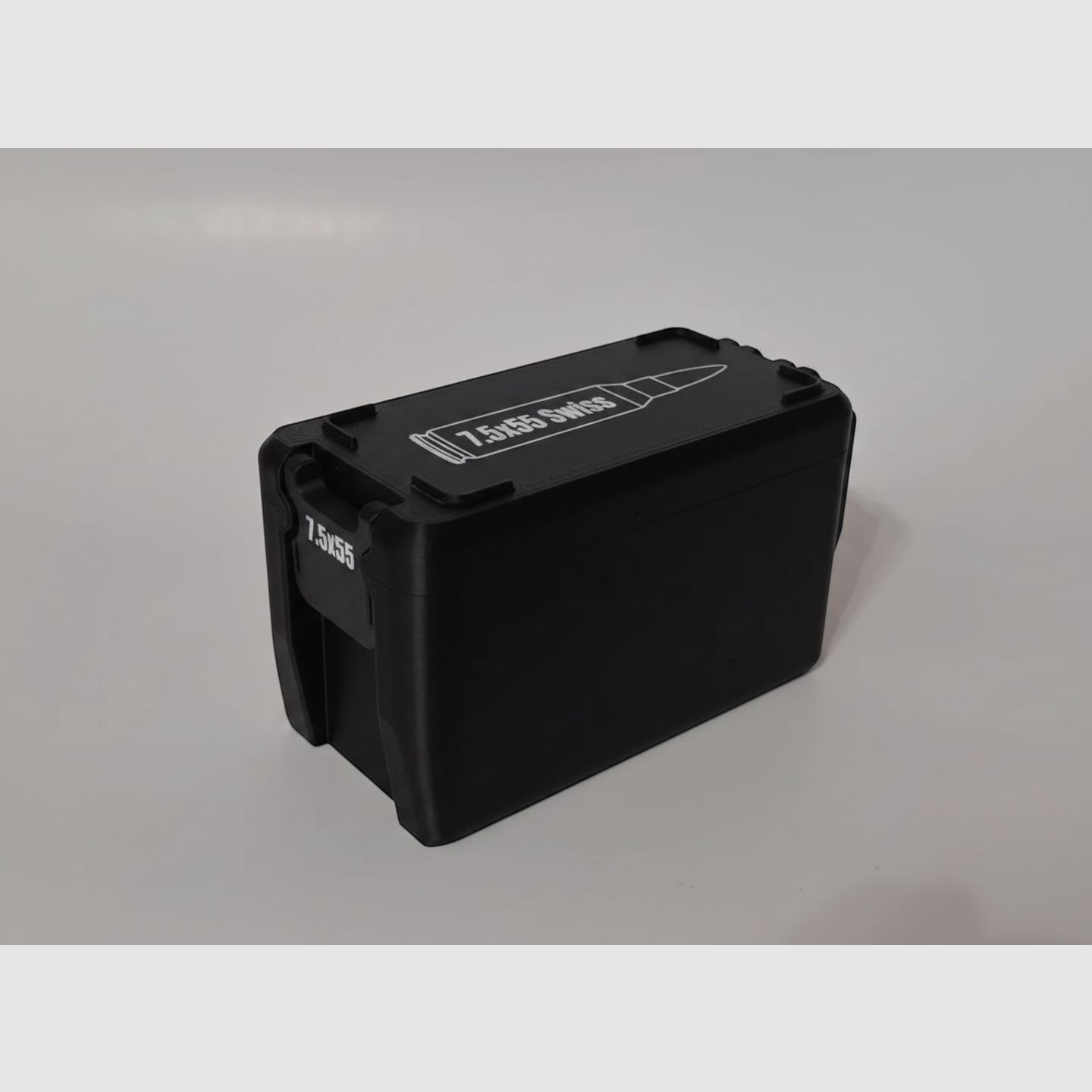 Filamelt ammunition box / 7.5x55 / 'folding / locking lid' / cartridge box, ammo box