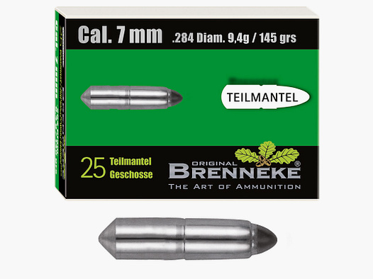 Proiettile Brenneke 7mm (.284) TM 9,4g / 145grs 25 pezzi