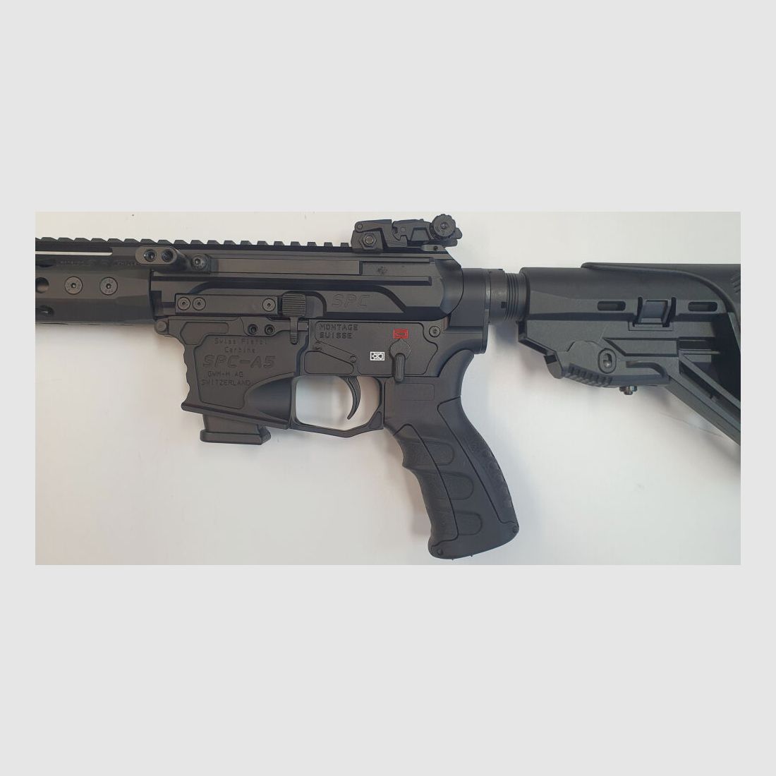 GWMH AG Selbstladebüchse GWMH SPC-HUNTER A5 17" (SWISS PISTOL CARBINE) BLACK Kal.9x19 AR15 Glock Magazin