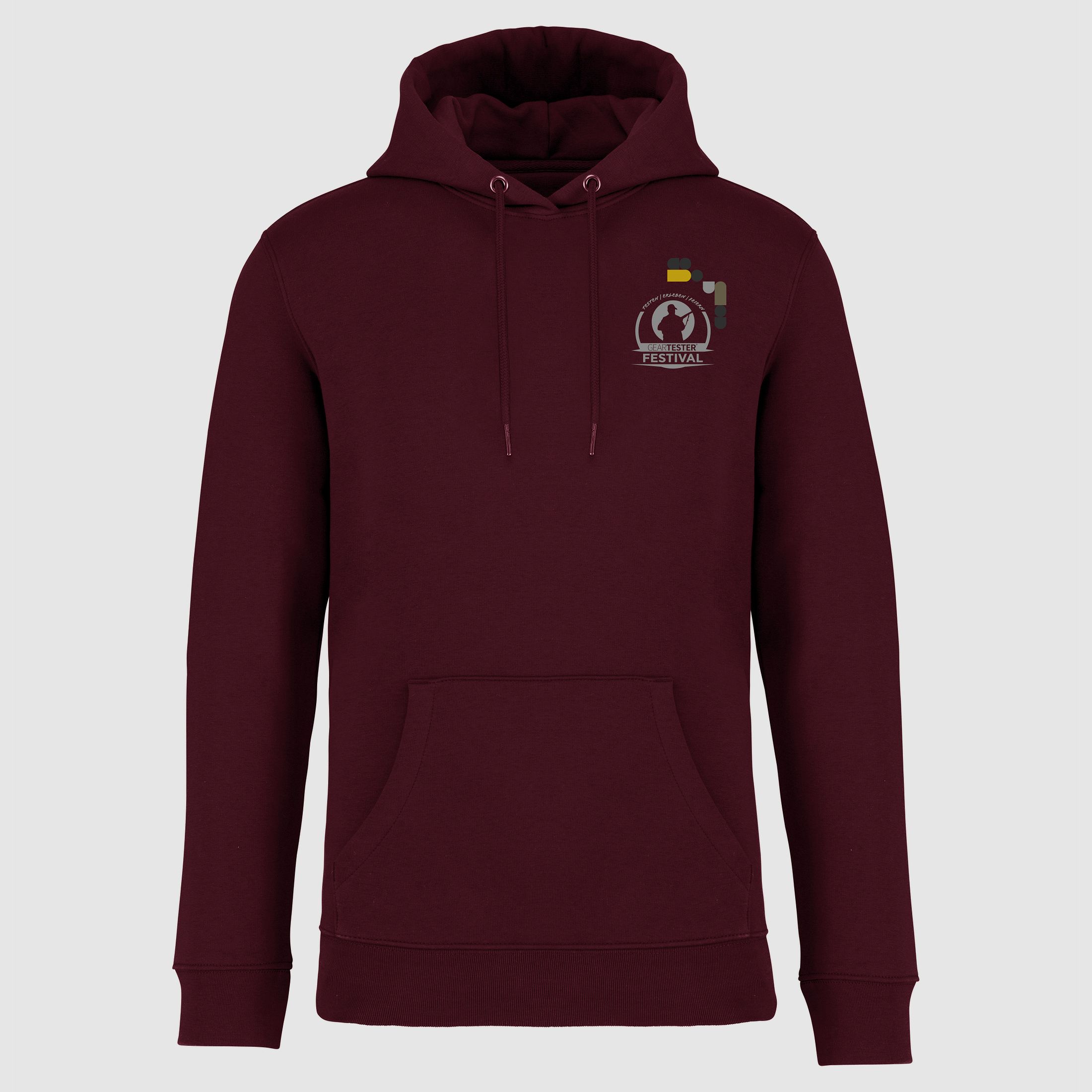 Geartester Festival Bio Hoodie, kleines Logo