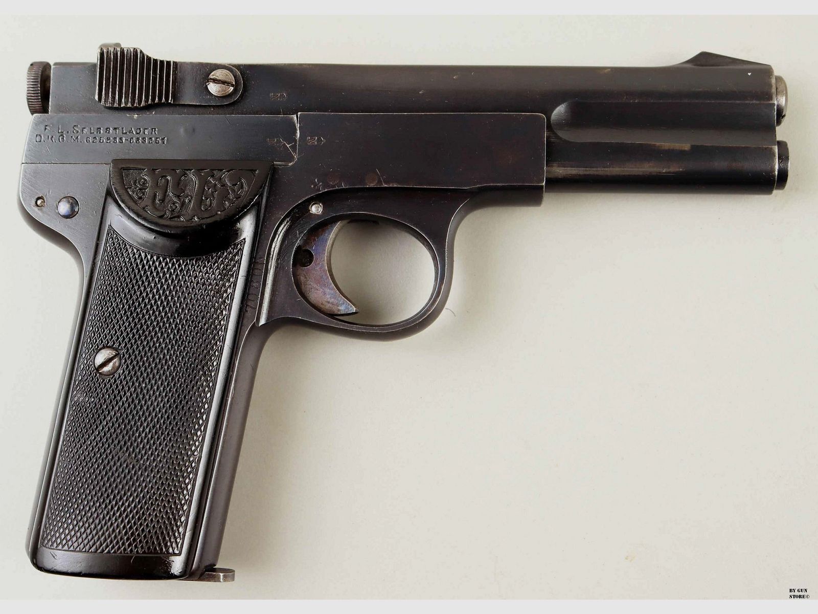 Pistola Langenhan mod. 1 cal. 7,65 mm matr. 70806, immagine 3 di 10