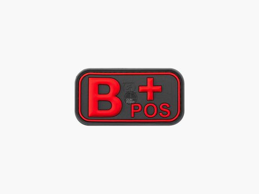 JTG Bloodtype Rubber Patch B Pos-Blackmedic
