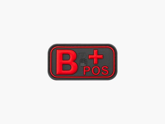JTG Bloodtype Rubber Patch B Pos-Blackmedic