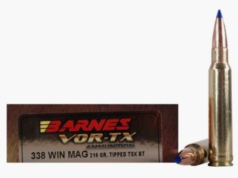 Barnes VOR-TX .338 Win. Mag. 210GR Tipped TSX Boat Tail 20 cartridges