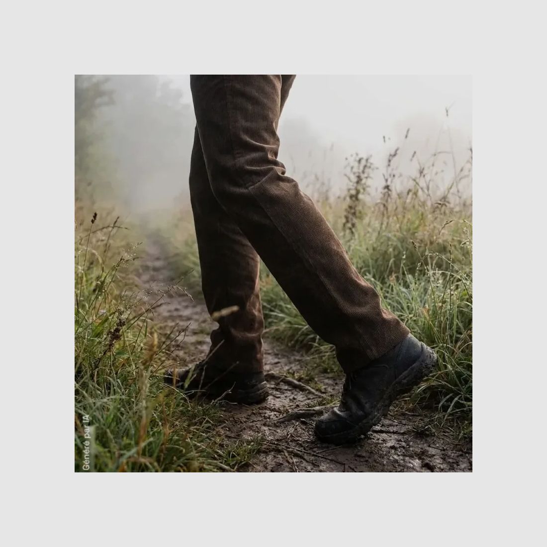 Pantaloni LMA in velluto a coste neri in cotone ed elastan, immagine 4 di 14