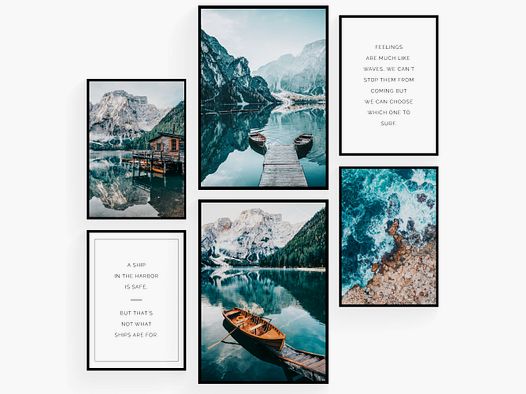 Wall pictures set nature