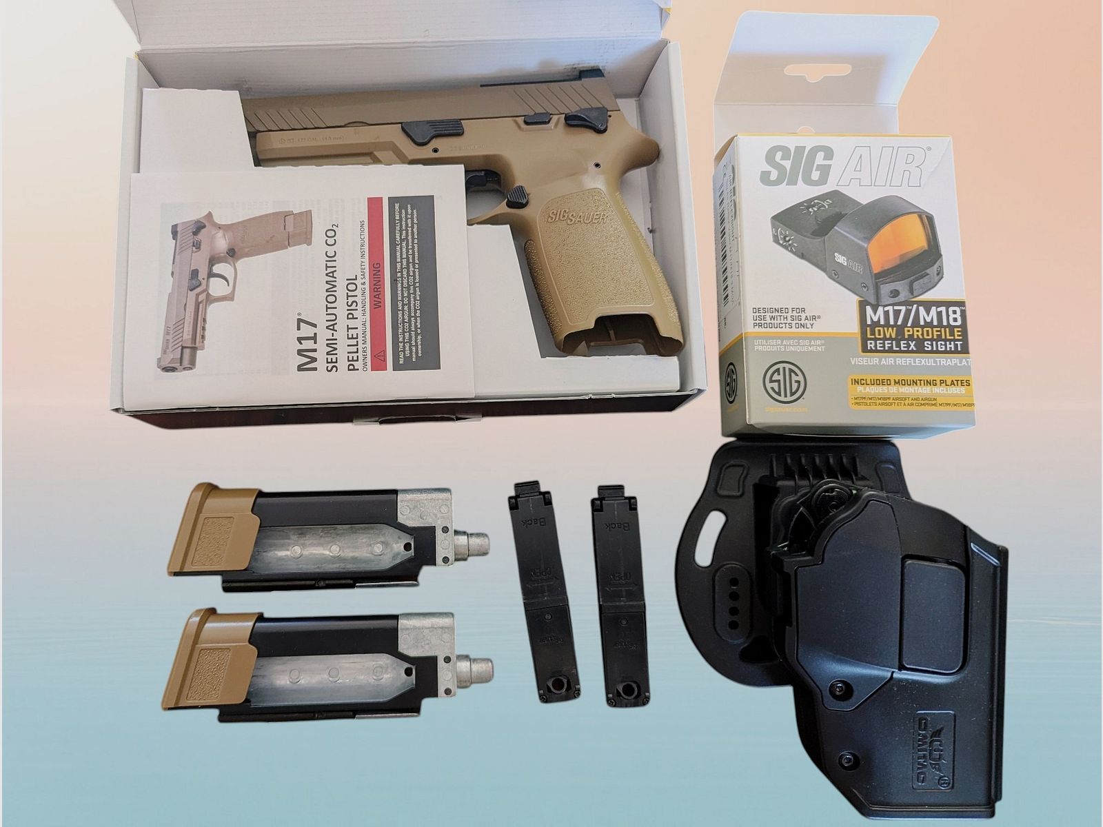 Sig Sauer P320 M17 Co2 Diabolo Pistool + Red Dot + Holster + 2 Magazijnen