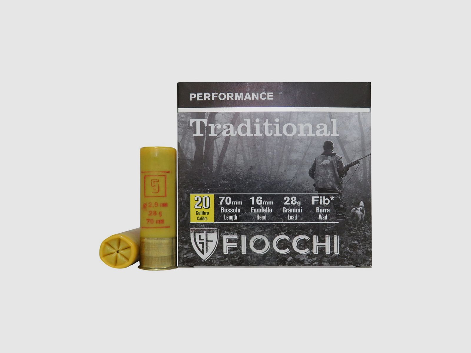 Cartuchos Fiocchi Traditional Borra de Fieltro cal. 20/70 28 g plomo 5