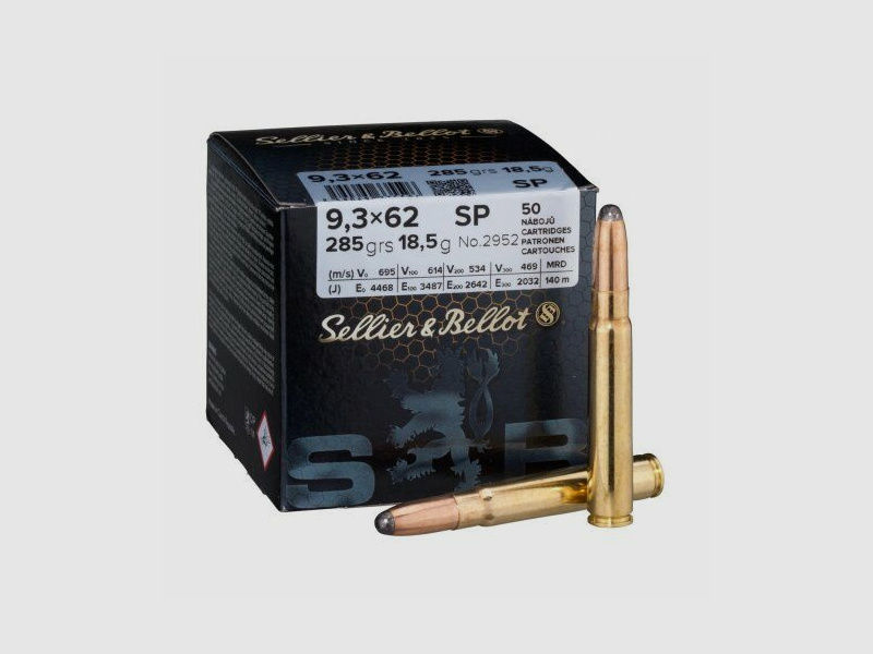 S&B 9,3x62 SP 285grs. (50 Schuss)