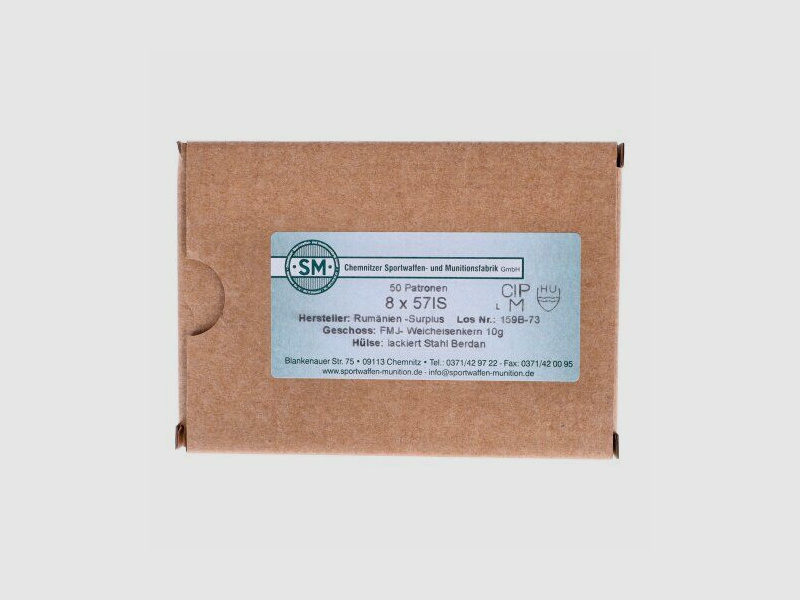 Surplus 8x57IS steel case 10gr. (50 pack)