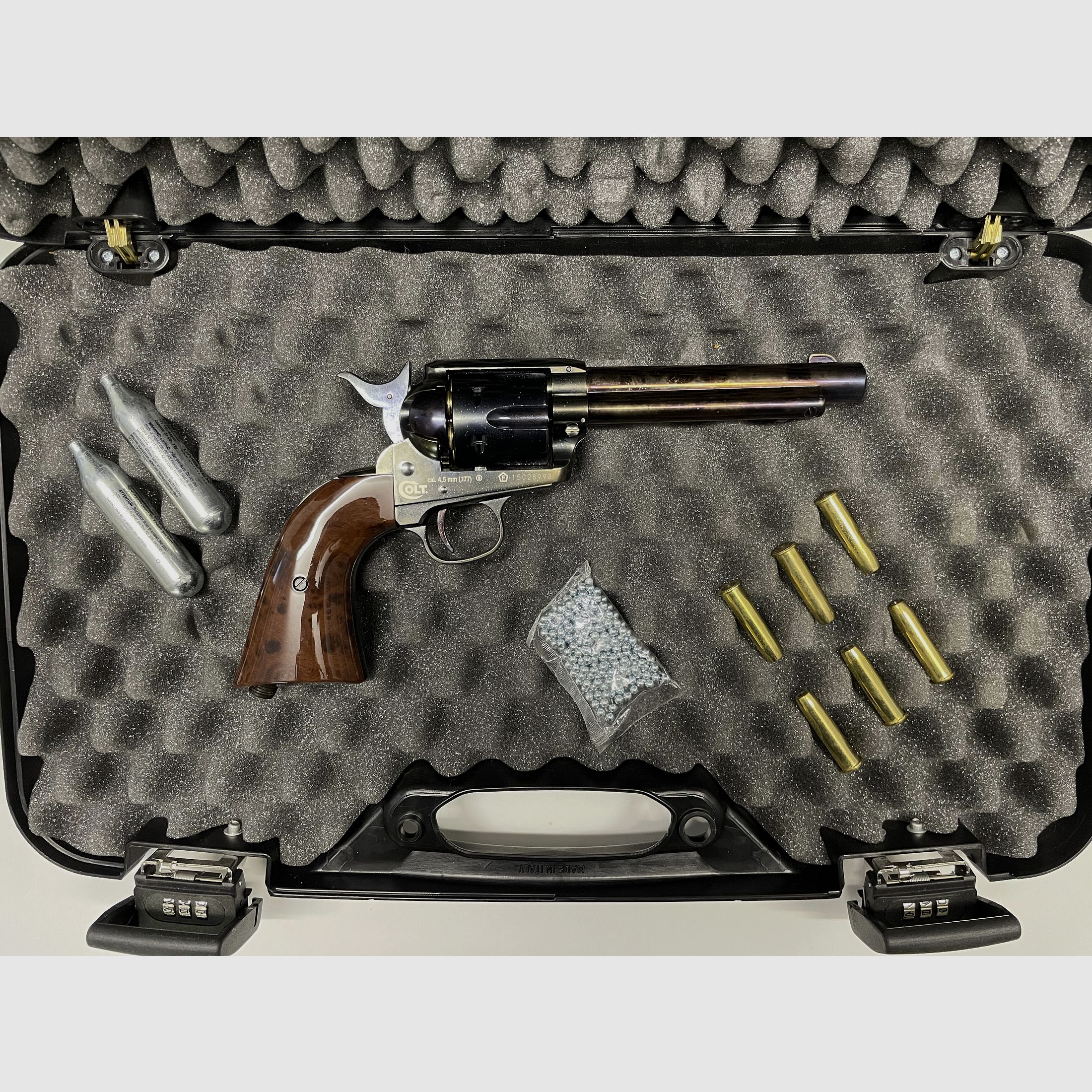 Colt Single Action Army® 45 Co2-Revolver Kaliber 4,5 mm BB (P18) brüniert