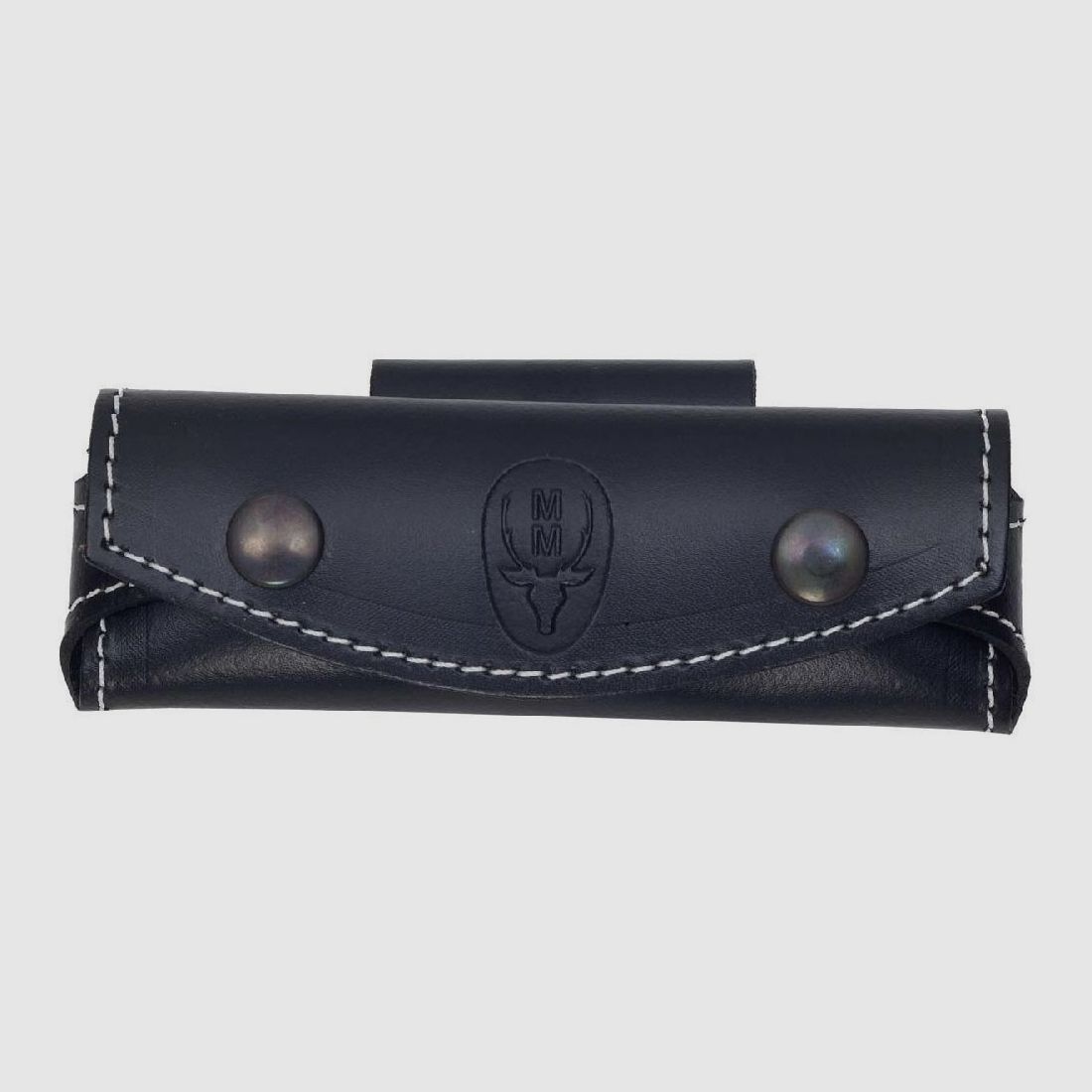 Leather case for carrying pocket knife horizontally black