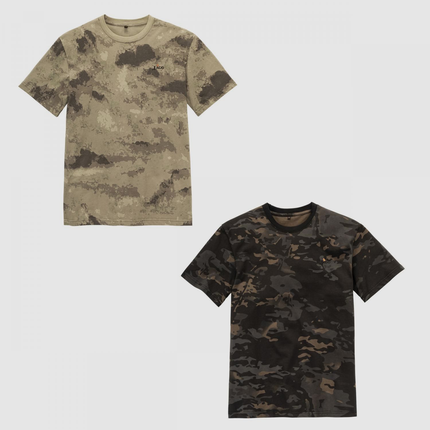 Zestaw 2 sztuk: T-shirty męskie (Beżowy Kamuflaż/Ciemny Kamuflaż)