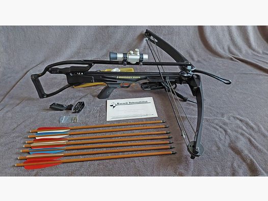 Schwere Armbrust Barnett Thunderbolt mit 18 originalen Pfeilen, (ohne Zielfernrohr/Rotpunkt/Laservisier)