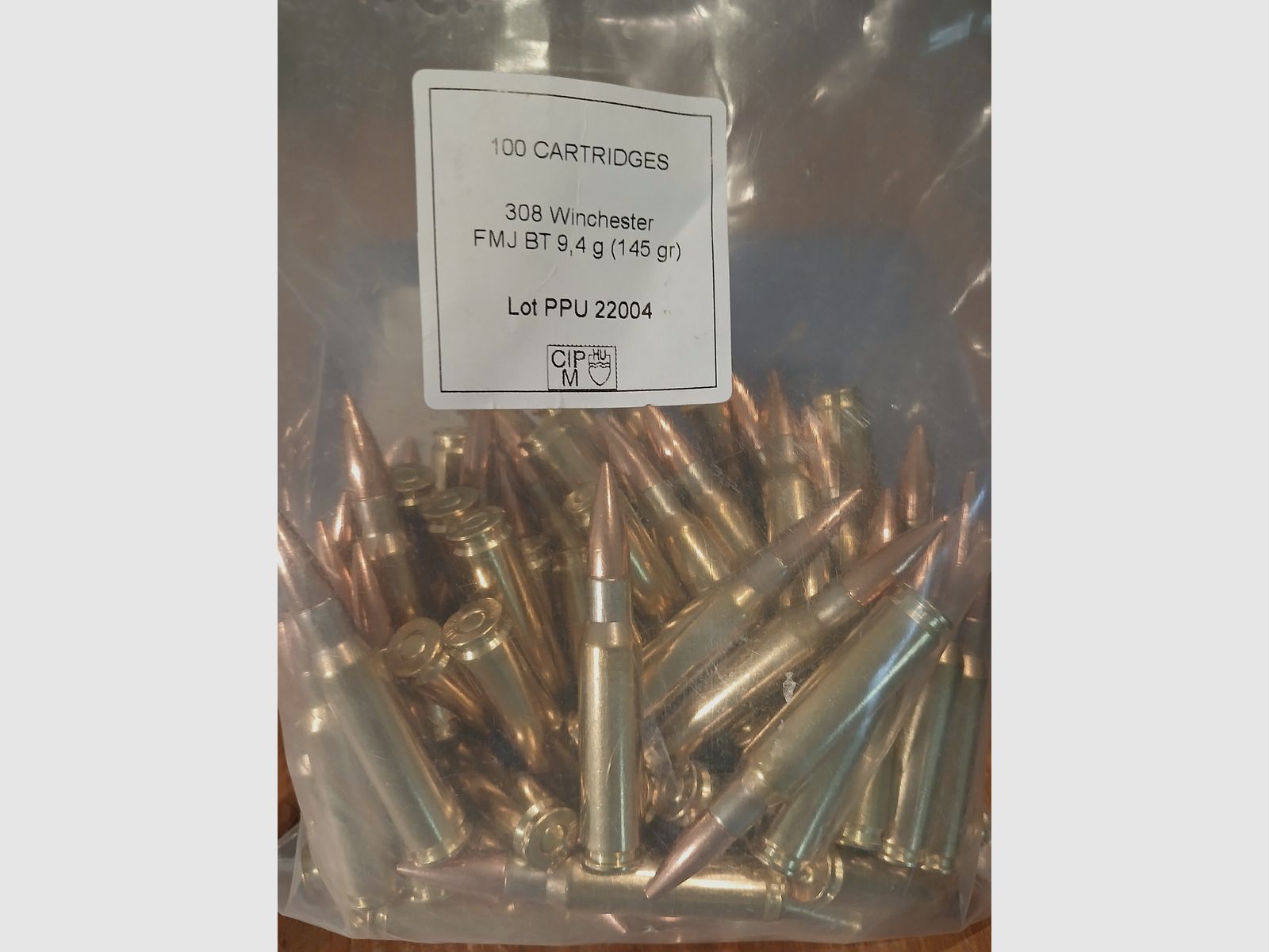 Munitie .308 Winchester PPU FMJ 9,4 gram