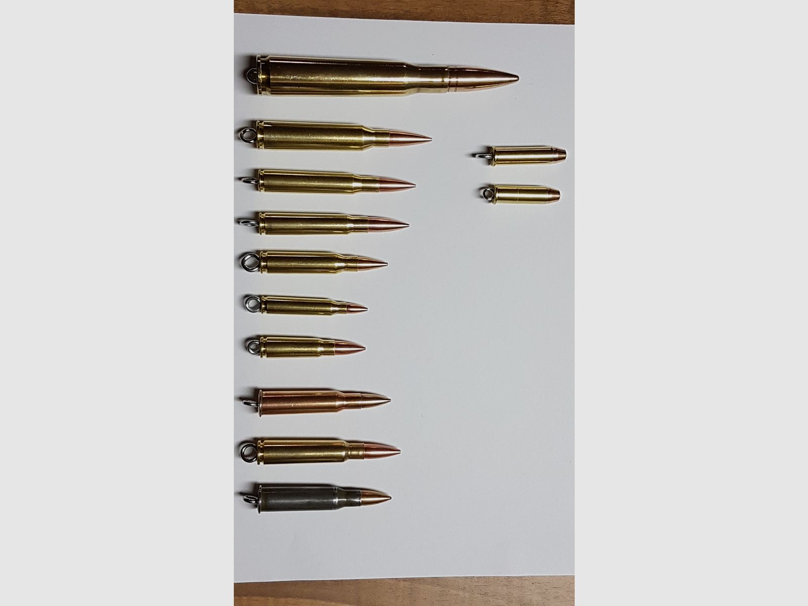 Schlüsselanhänger Patrone verschiedene Kaliber