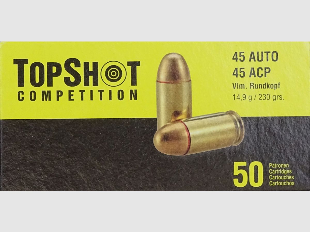 TopShot .45Auto Vollmantel Rundkopf 230grs - 50 Schuss