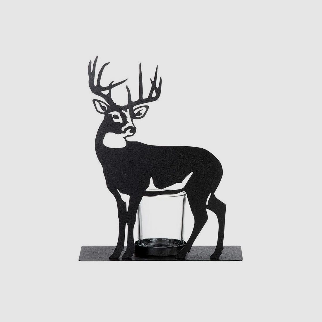 Gilde Metall Leuchter Hirsch Silhouette