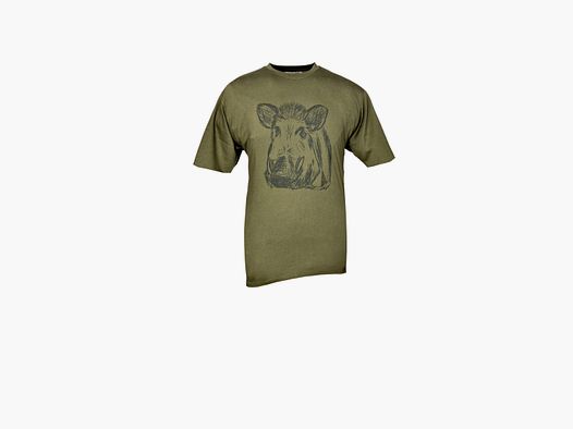 Kinder T-shirt everzwijnkop maat 128 rietgroen