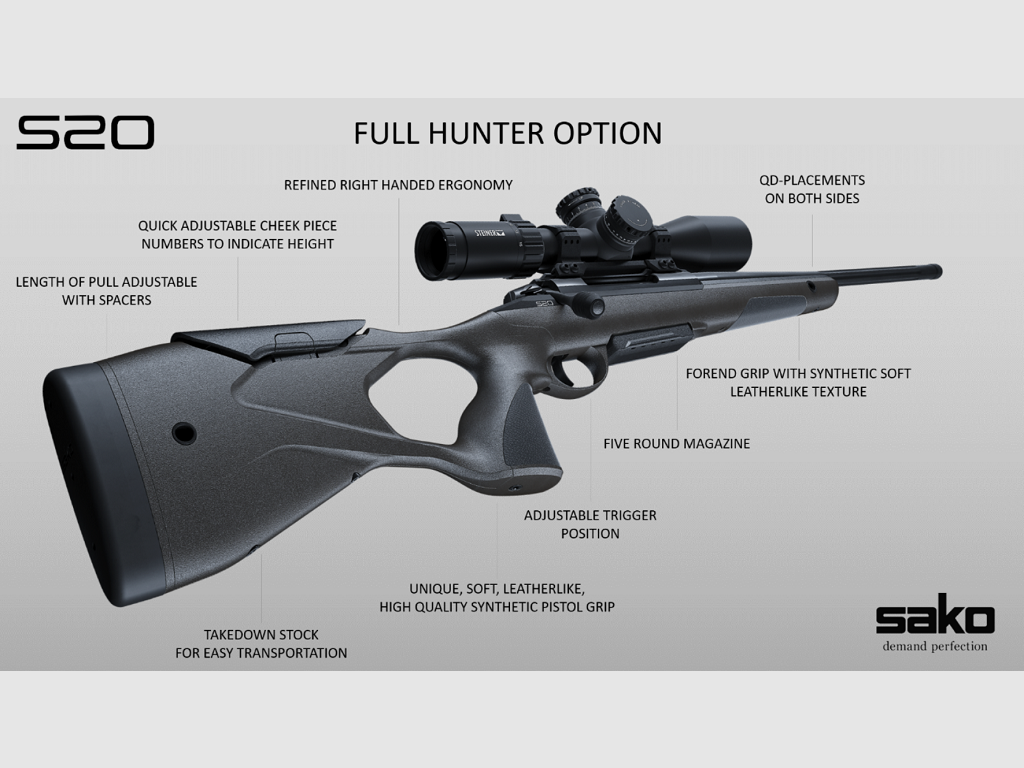 Sako S 20 Hunter 308 Win M.gevind Roughtech samt Ceracote, billede 4 af 4